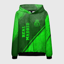 Толстовка-худи мужская Real Madrid - green gradient вертикально, цвет: 3D-черный