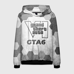 Толстовка-худи мужская GTA6 - white gradient, цвет: 3D-черный