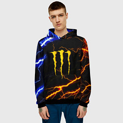 Толстовка-худи мужская Monster energy storm, цвет: 3D-черный — фото 2