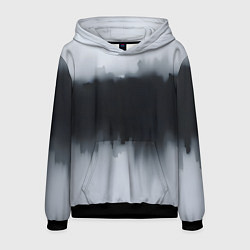 Толстовка-худи мужская Разводы черной краски, цвет: 3D-черный