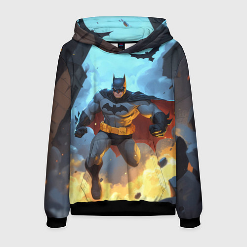 Мужская толстовка Бэтмен в прыжке / 3D-Черный – фото 1