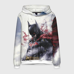 Толстовка-худи мужская Бэтмен в тумане, цвет: 3D-белый