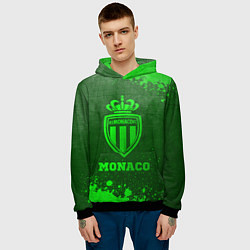 Толстовка-худи мужская Monaco - green gradient, цвет: 3D-черный — фото 2