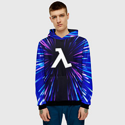 Толстовка-худи мужская Half-Life neon energy, цвет: 3D-черный — фото 2