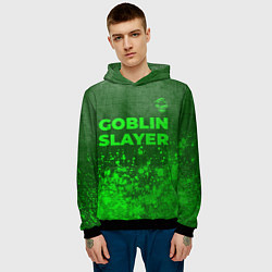 Толстовка-худи мужская Goblin Slayer - green gradient посередине, цвет: 3D-черный — фото 2