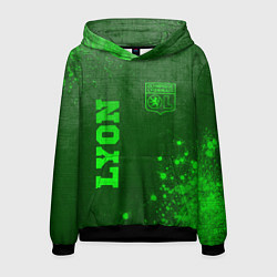 Толстовка-худи мужская Lyon - green gradient вертикально, цвет: 3D-черный