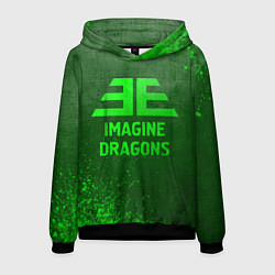 Толстовка-худи мужская Imagine Dragons - green gradient, цвет: 3D-черный