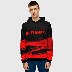 Толстовка-худи мужская In Flames - red gradient посередине, цвет: 3D-черный — фото 2