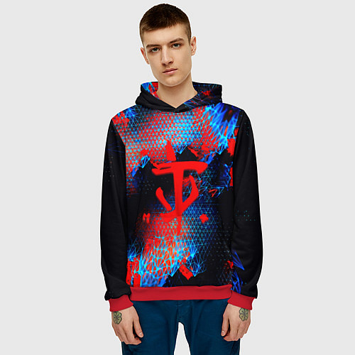 Мужская толстовка Doom космическая абстракция / 3D-Красный – фото 3