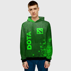 Толстовка-худи мужская Dota - green gradient вертикально, цвет: 3D-черный — фото 2