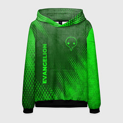 Толстовка-худи мужская Evangelion - green gradient вертикально, цвет: 3D-черный
