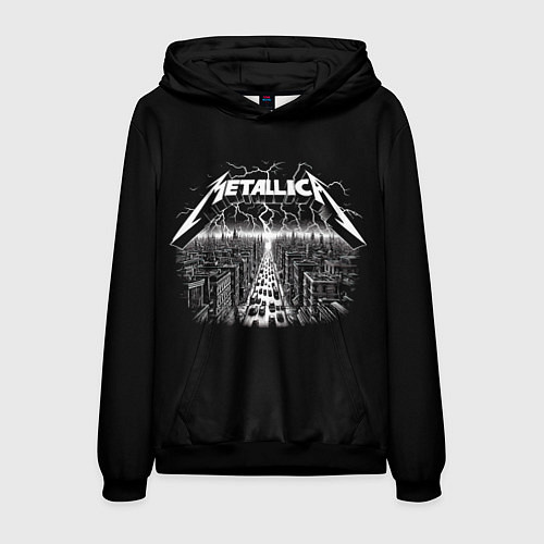 Мужская толстовка Metallica - lightnings in metropolis / 3D-Черный – фото 1
