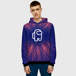 Толстовка-худи мужская Among Us red energy, цвет: 3D-черный — фото 2