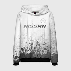 Толстовка-худи мужская Nissan - white gradient посередине, цвет: 3D-черный