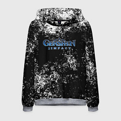 Толстовка-худи мужская Genshin Impact брызги красок, цвет: 3D-меланж