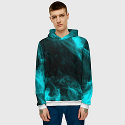 Толстовка-худи мужская Neon smoke, цвет: 3D-белый — фото 2
