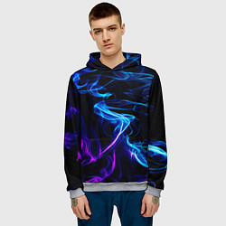Толстовка-худи мужская Color blue pink, цвет: 3D-меланж — фото 2