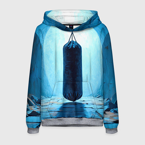 Мужская толстовка Боксерская груша на синем / 3D-Меланж – фото 1