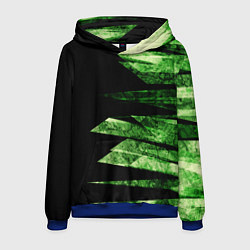 Толстовка-худи мужская Color green black, цвет: 3D-синий
