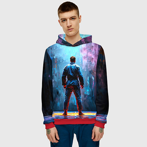 Мужская толстовка Боец джиу-джитсу / 3D-Красный – фото 3