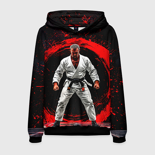 Мужская толстовка Боец джиу-джитсу на черном / 3D-Черный – фото 1