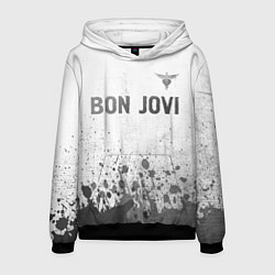 Толстовка-худи мужская Bon Jovi - white gradient посередине, цвет: 3D-черный
