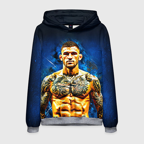 Мужская толстовка Дастин Порье на синем / 3D-Меланж – фото 1