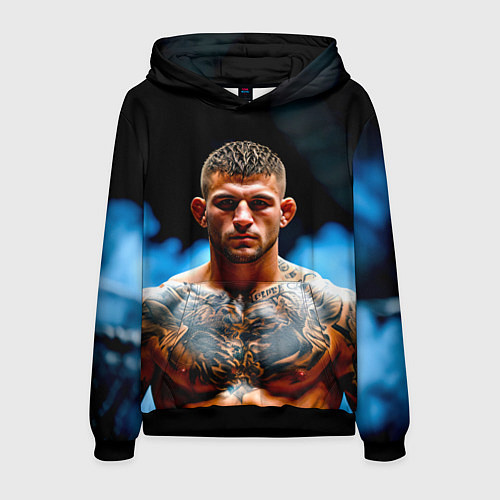 Мужская толстовка Дастин Порье в дыму / 3D-Черный – фото 1