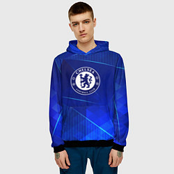 Толстовка-худи мужская Chelsea blue poly, цвет: 3D-черный — фото 2