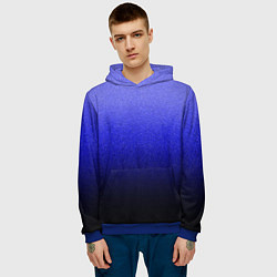 Толстовка-худи мужская Градиент индиго из синего в чёрный, цвет: 3D-синий — фото 2