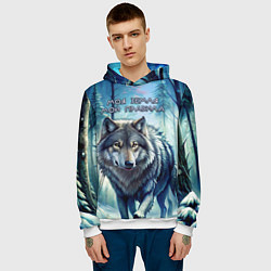 Толстовка-худи мужская Охота волчьи мемы, цвет: 3D-белый — фото 2