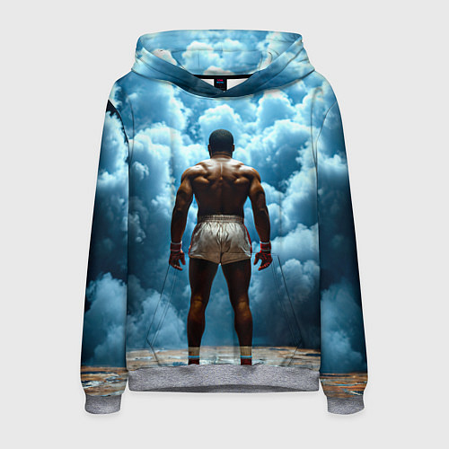 Мужская толстовка Мухаммед Али в синем дыму / 3D-Меланж – фото 1