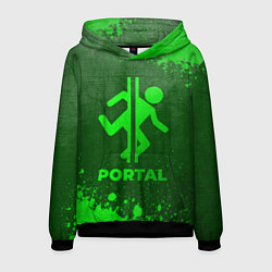 Толстовка-худи мужская Portal - green gradient, цвет: 3D-черный