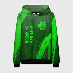 Толстовка-худи мужская Breaking Benjamin - green gradient вертикально, цвет: 3D-черный