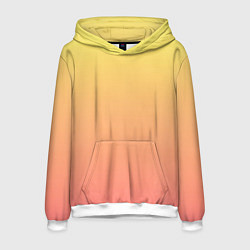 Толстовка-худи мужская Градиент нежный жёлто-розовый, цвет: 3D-белый