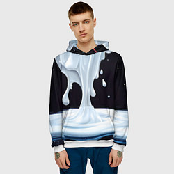 Толстовка-худи мужская Молочная текстура, цвет: 3D-белый — фото 2