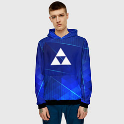 Толстовка-худи мужская Zelda blue poly, цвет: 3D-черный — фото 2