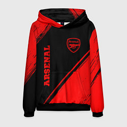 Толстовка-худи мужская Arsenal - red gradient вертикально, цвет: 3D-черный