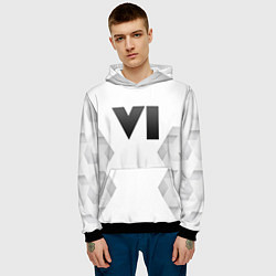 Толстовка-худи мужская GTA 6 white poly, цвет: 3D-черный — фото 2