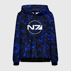Толстовка-худи мужская Mass Effect blue energy, цвет: 3D-черный