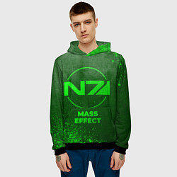 Толстовка-худи мужская Mass Effect - green gradient, цвет: 3D-черный — фото 2