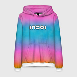 Толстовка-худи мужская Inzoi розово-голубой фон, цвет: 3D-белый