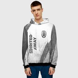 Толстовка-худи мужская Spirited Away - white gradient вертикально, цвет: 3D-черный — фото 2