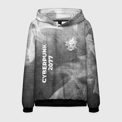 Мужская толстовка Cyberpunk 2077 - grey gradient вертикально