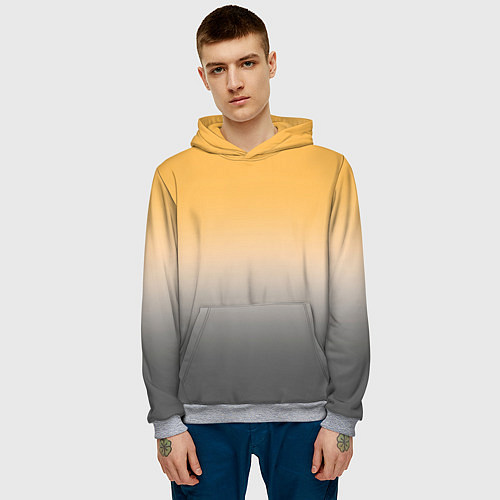 Мужская толстовка Бледный жёлто-серый градиент / 3D-Меланж – фото 3