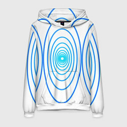 Толстовка-худи мужская Овалы с свечением, цвет: 3D-белый