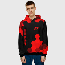 Толстовка-худи мужская Need for Speed - red gradient вертикально, цвет: 3D-черный — фото 2