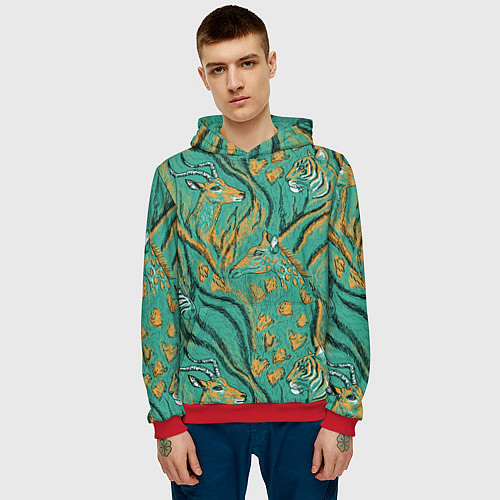 Мужская толстовка Сафари микс / 3D-Красный – фото 3