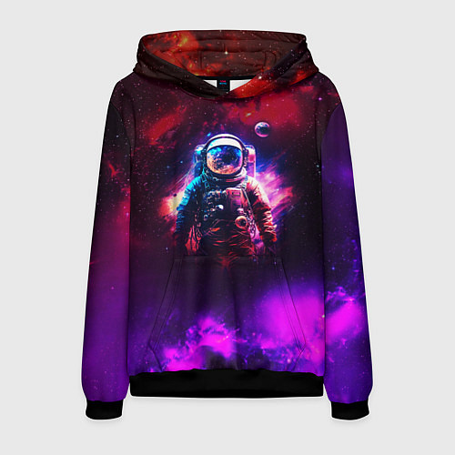 Мужская толстовка Космонавт пламенный / 3D-Черный – фото 1