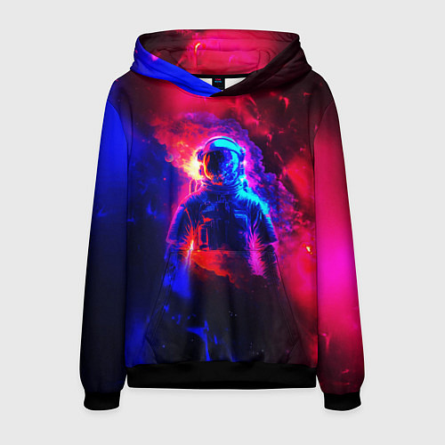 Мужская толстовка Космонавт в пламени / 3D-Черный – фото 1